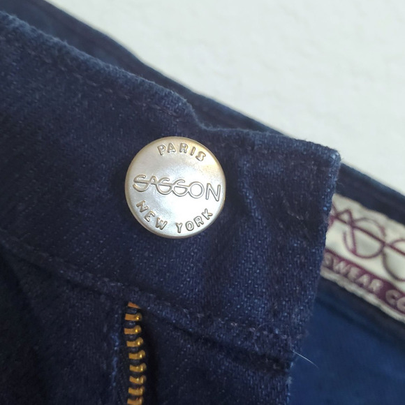 Sasson Vintage Ultra High Rise Dark Wash Jeans Waist 26" Inseam 30 Barrel Shape - Picture 7 of 8